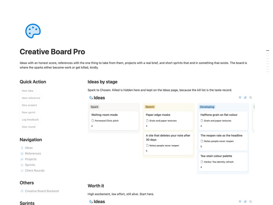 Creative Board Pro Notion Template