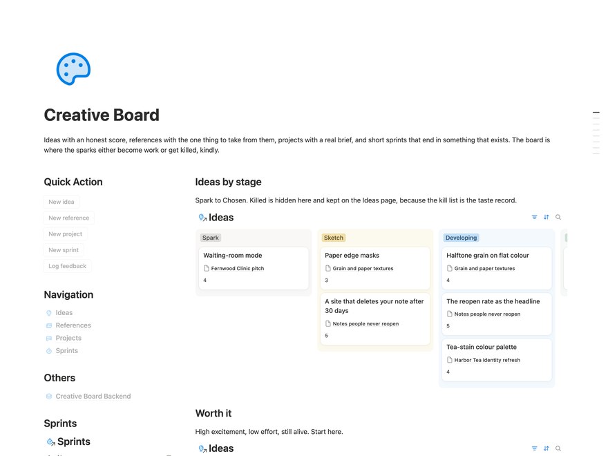Creative Board Notion Template