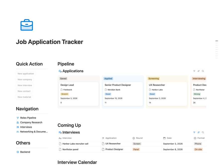 Job Application Tracker Notion Template