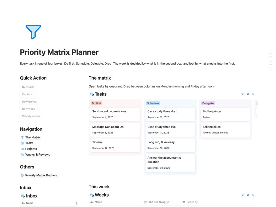 Priority Matrix Planner